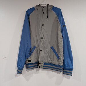 Billabong Varsity Jacket Grey Blue Size XL